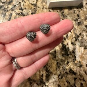 Juicy Couture Heart-Shaped Silver Stud Earrings